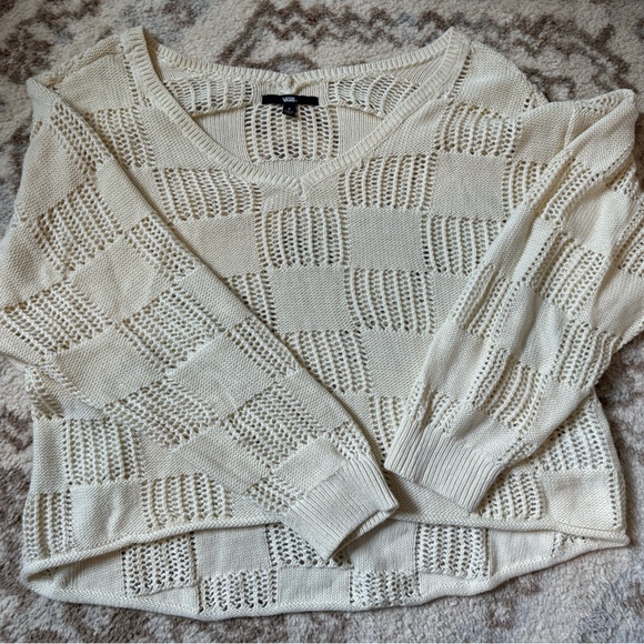 Vans Cream Checkered Knit Sweater - Picture 1 of 2